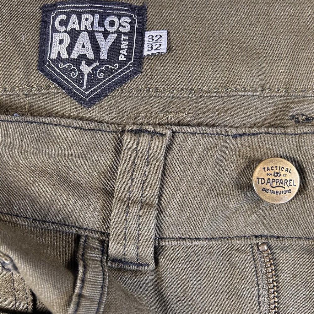 TD Apparel Carlos Ray Tactical Pants Mens 32x32(Fits 34x32) Slim Fit Khaki Olive - Picture 4 of 16